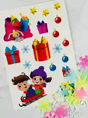 Развивающий игровой набор новый год наклейки новогодние светятся в темноте