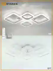 Белый управляемая потолочная светодиодная люстра с пультом Estares OVAL prizma 80W ,до 20 кв.м