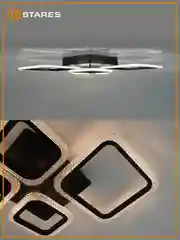 Черный управляемая потолочная светодиодная люстра с пультом Estares OVAL prizma 80W ,до 20 кв.м