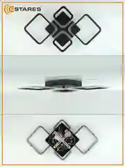 Черный управляемая потолочная светодиодная люстра с пультом Estares OVAL prizma 80W ,до 20 кв.м