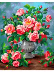 Букет садовых роз Алмазная мозаика на подрамнике 40х50 "Art on Canvas"
