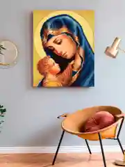 "Икона Божьей матери" Алмазная мозаика на подрамнике 40 х 50 "Art on Canvas"