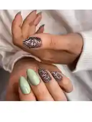 Индиго накладные ногти с дизайном