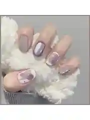 Серый накладные ногти с дизайном