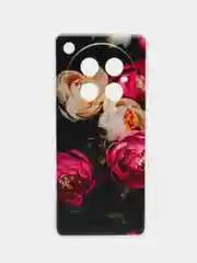 Кораллово-розовый чехол на Infinix Zero 40 4G / Инфиникс Зеро 40 4G прозрачный, с принтом, защита камеры