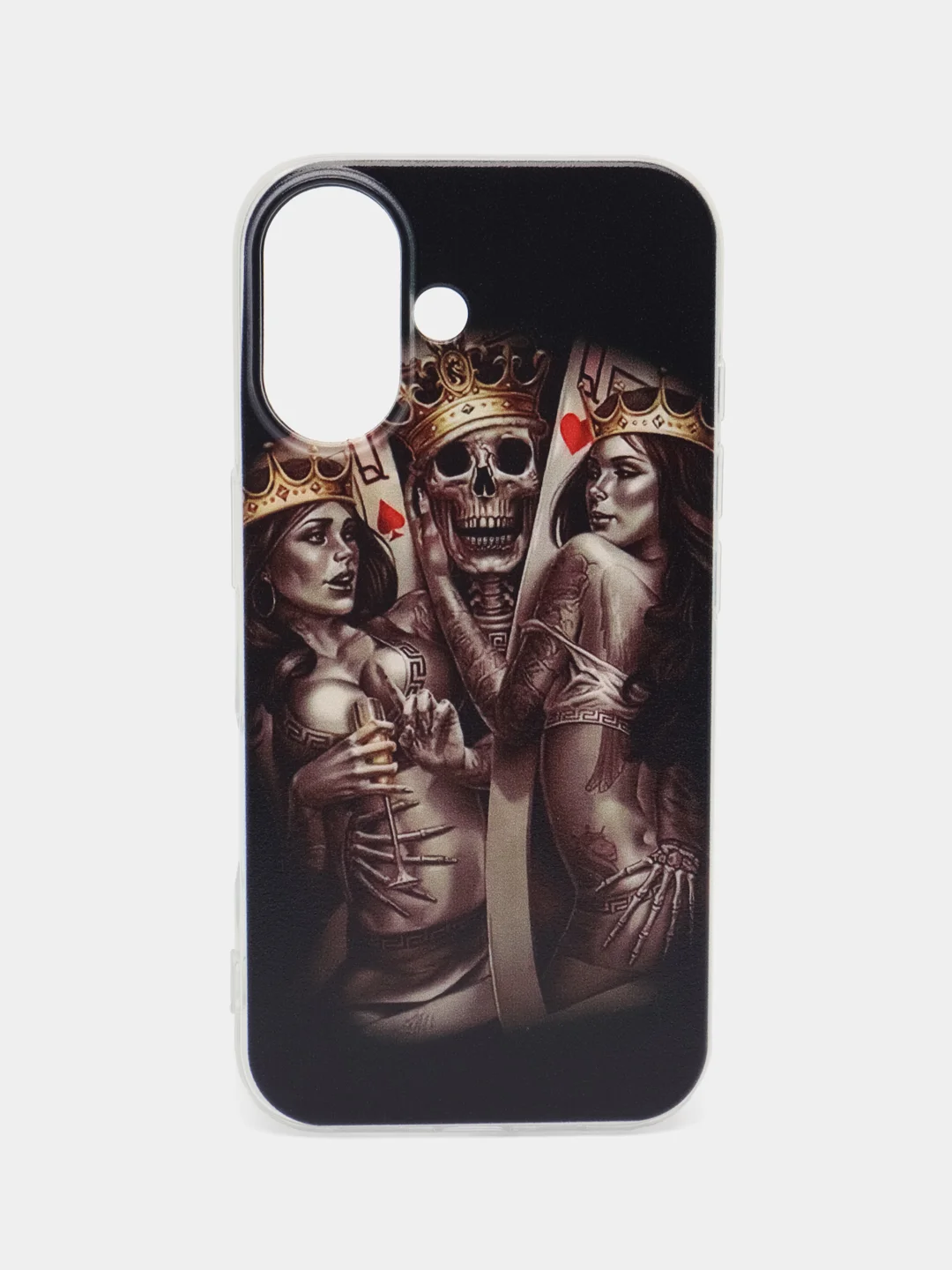 Оливковый силиконовый чехол на Apple iPhone 16 / Айфон 16 прозрачный, с принтом, защита камеры