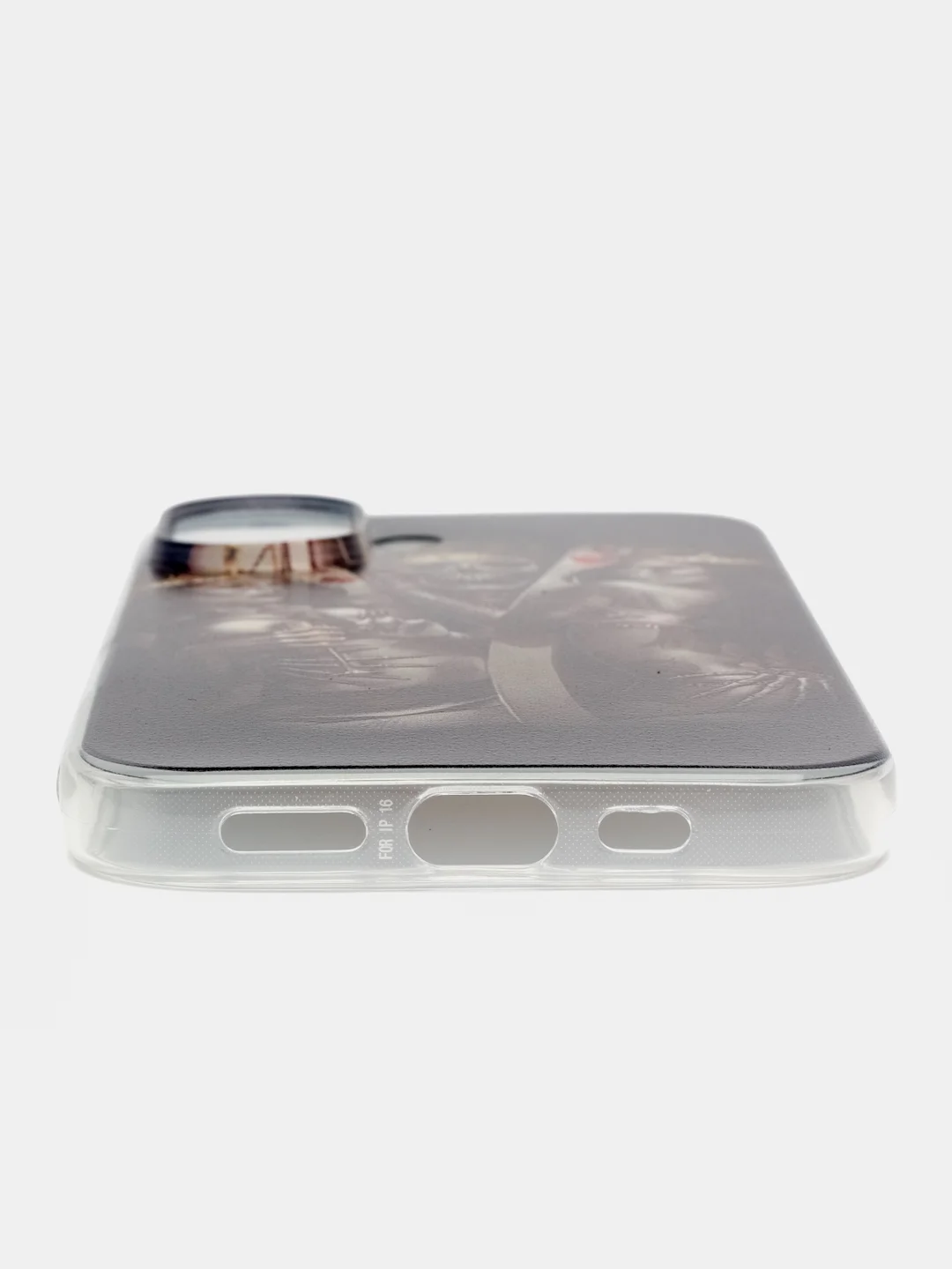 Оливковый силиконовый чехол на Apple iPhone 16 / Айфон 16 прозрачный, с принтом, защита камеры