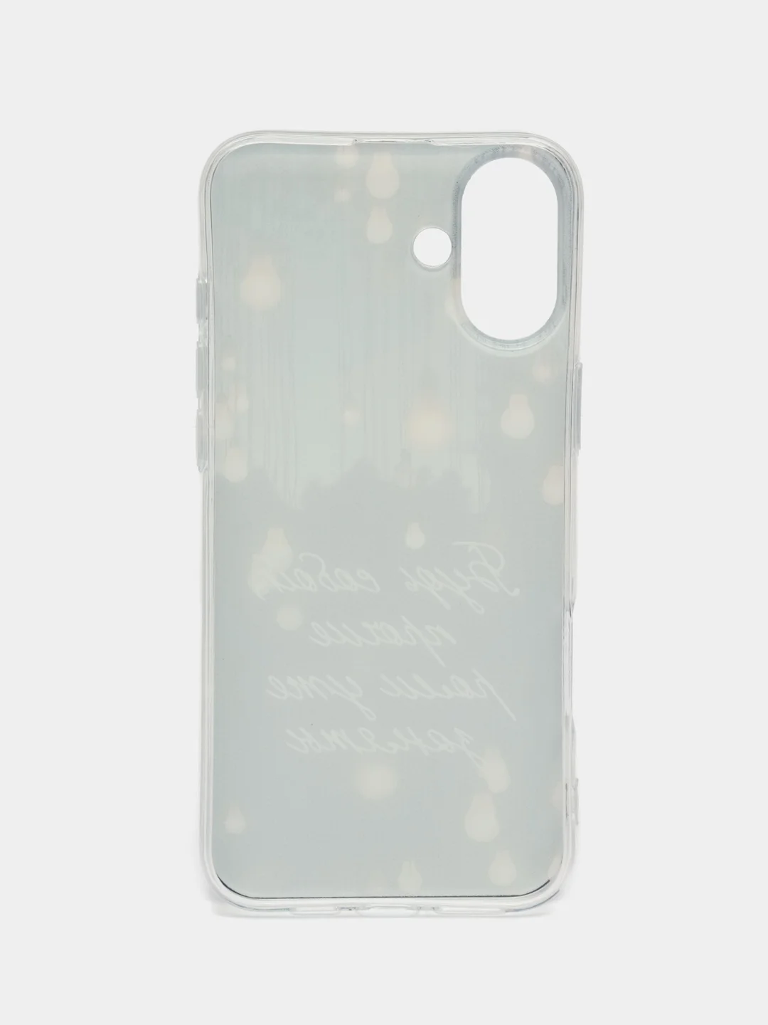 Серый чехол на Apple iPhone 16 Plus / Айфон 16 Плюс прозрачный, с принтом, защита камеры
