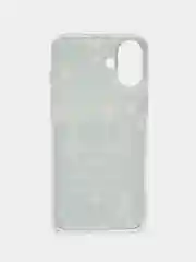Серый чехол на Apple iPhone 16 Plus / Айфон 16 Плюс прозрачный, с принтом, защита камеры