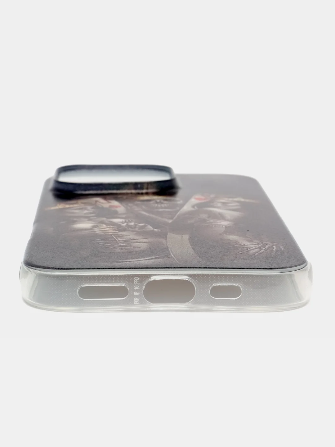 Оливковый чехол на Apple iPhone 16 Pro / Айфон 16 Про прозрачный, с принтом, защита камеры