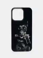 Серый металлик чехол на Apple iPhone 16 Pro / Айфон 16 Про прозрачный, с принтом, защита камеры