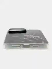 Серый металлик чехол на Apple iPhone 16 Pro Max / Айфон 16 Про Макс прозрачный, с принтом, защита камеры