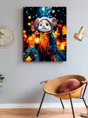 "Мышонок с фонариком" Картина по номерам на холсте с подрамником 40х50 "Art on Canvas"
