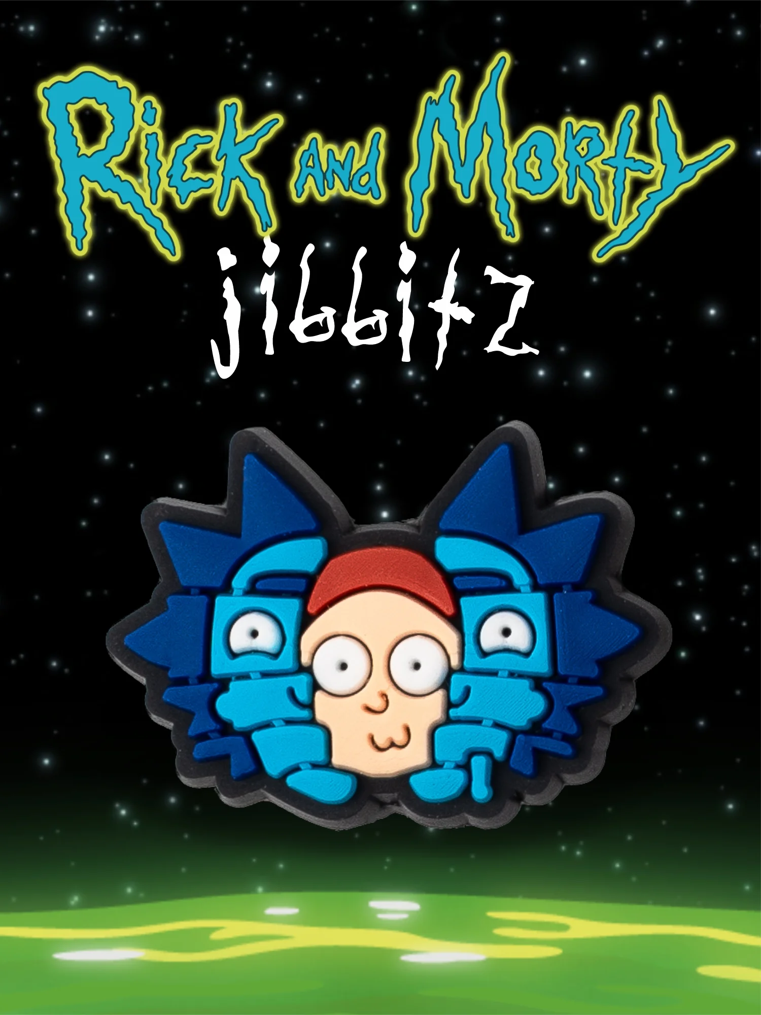 Багровый джибитсы / украшение для обуви, сабо и браслета Джиббитс "Rick and Morty"