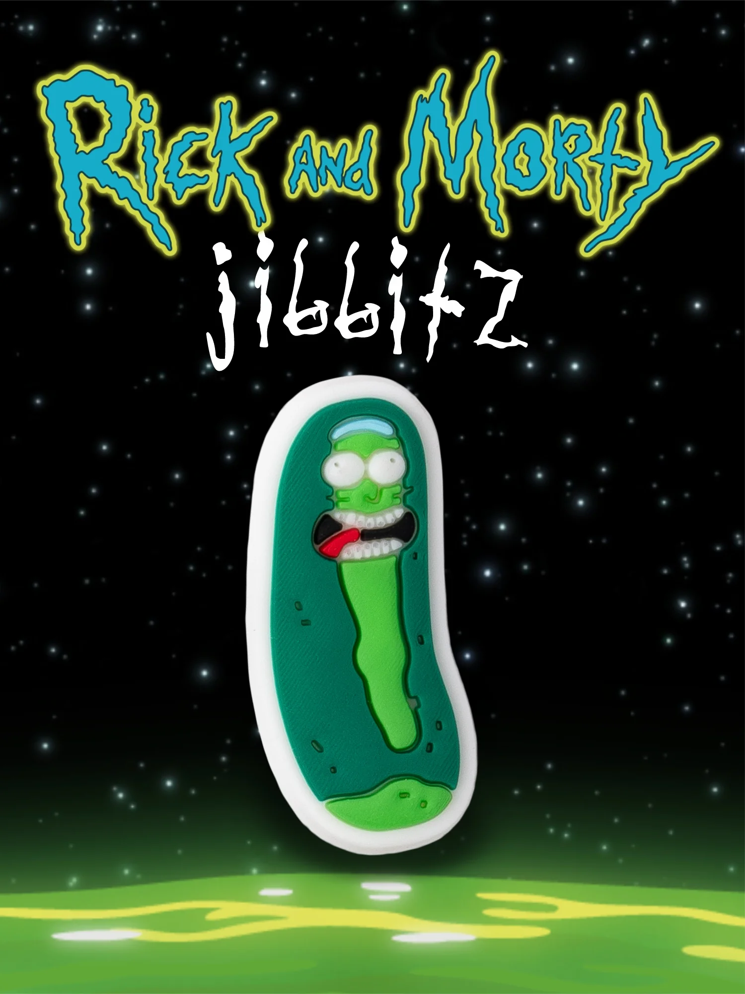 Белый джибитсы / украшение для обуви, сабо и браслета Джиббитс "Rick and Morty"