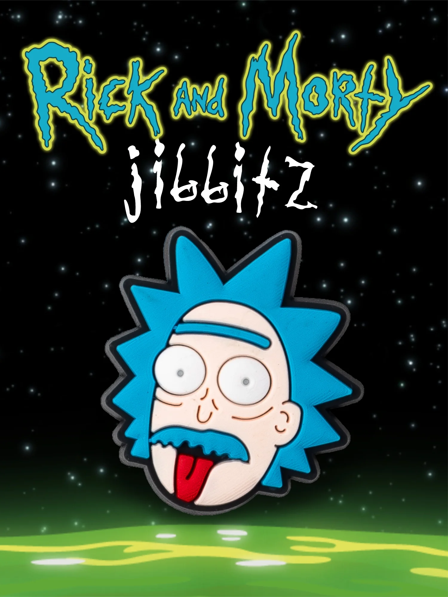 Голубой джибитсы / украшение для обуви, сабо и браслета Джиббитс "Rick and Morty"