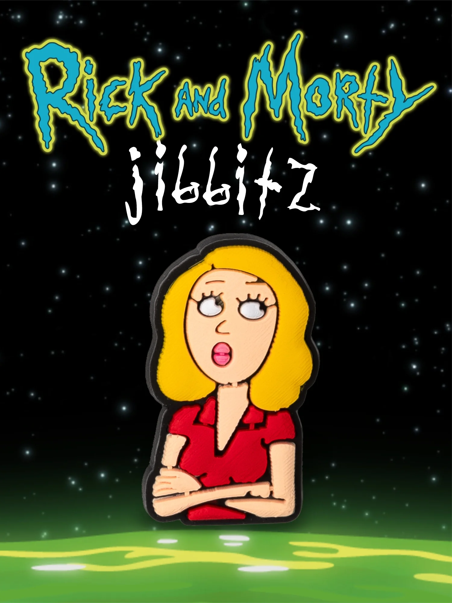 Конфетный джибитсы / украшение для обуви, сабо и браслета Джиббитс "Rick and Morty"