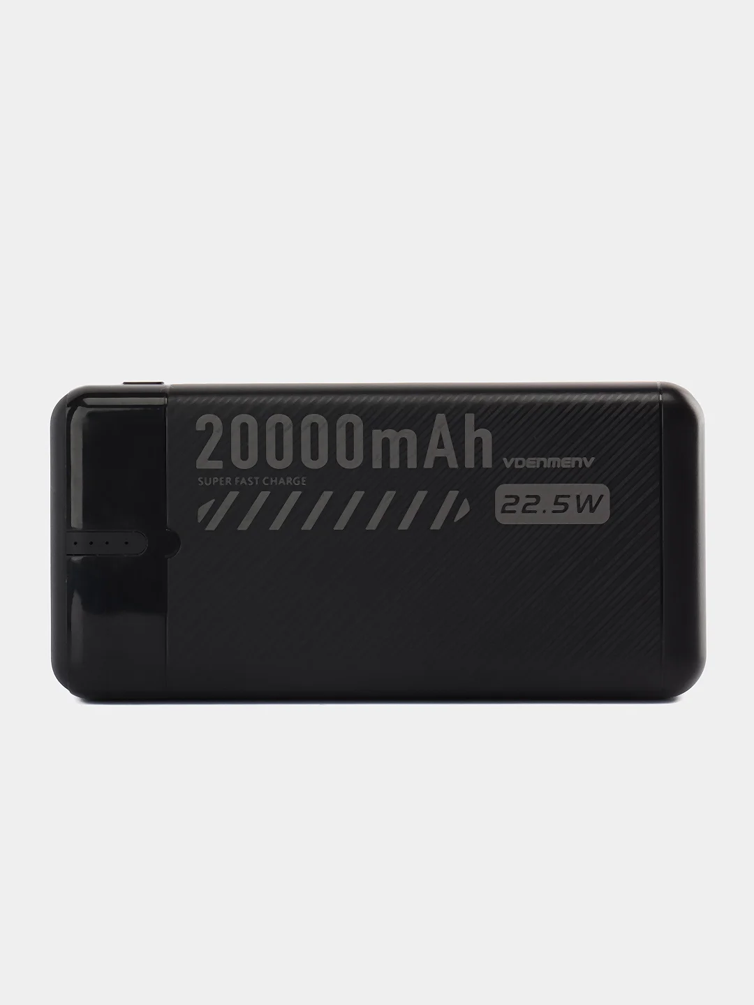 Черный power Bank 20000 мАч, быстрая зарядка, 22.5W, 2 USB разъема для зарядки + Type-C