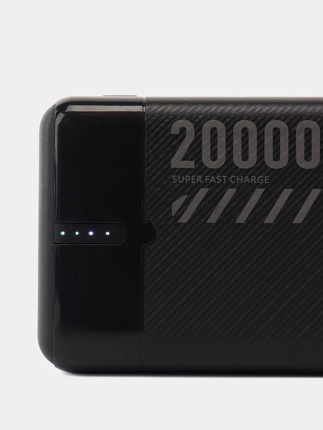 Черный power Bank 20000 мАч, быстрая зарядка, 22.5W, 2 USB разъема для зарядки + Type-C