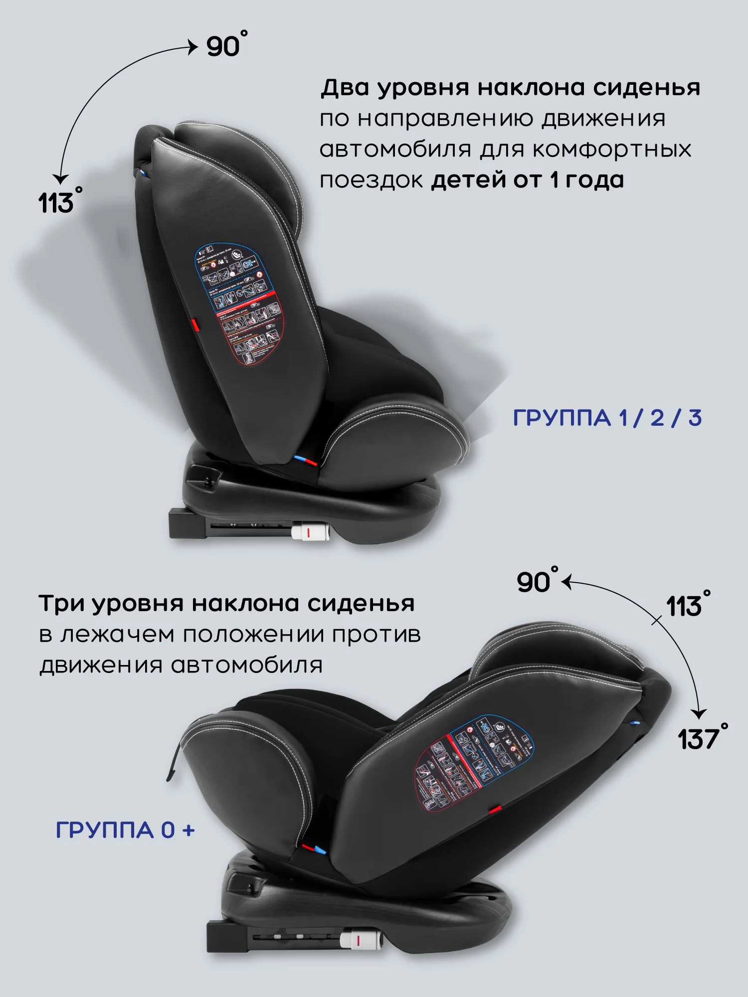 Автокресло детское AMAROBABY ST-3,Isofix класс D, группа 0+/1/2/3