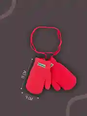 Детские варежки на веревке с мехом 2-4 года