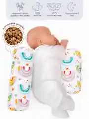 Разноцветный подушка (валик-позиционер для боковой поддержки) Amarobaby Nature Anatomy с лузгой гречихи