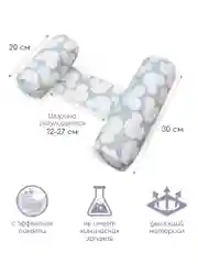 Серый подушка (валик-позиционер для боковой поддержки) Amarobaby Nature Anatomy с лузгой гречихи