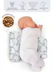 Серый подушка (валик-позиционер для боковой поддержки) Amarobaby Nature Anatomy с лузгой гречихи
