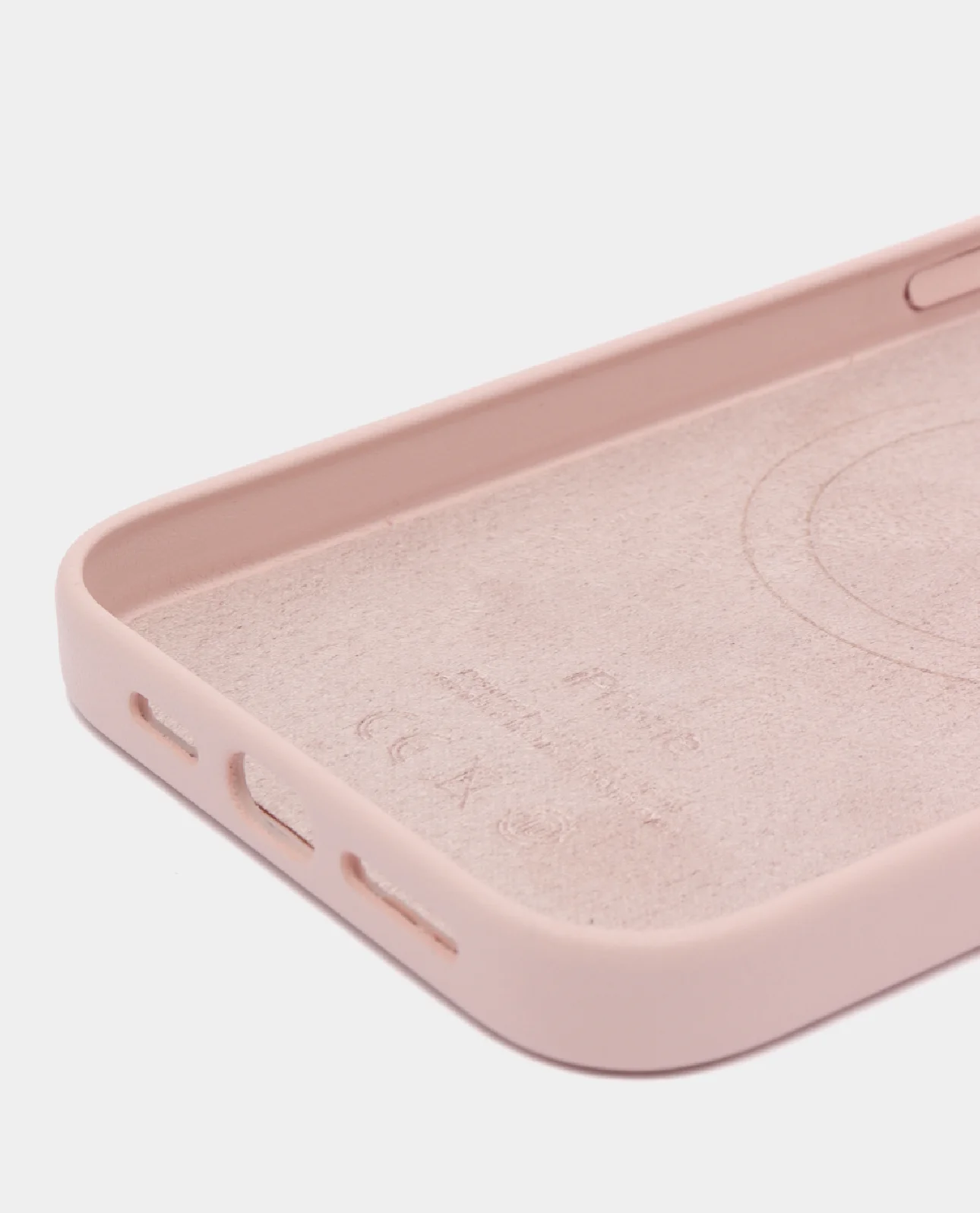 Розовый кожаный чехол Leather Case для iPhone 14 с функцией MagSafe