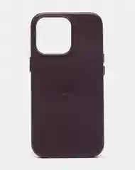 Тёмно-бордовый кожаный чехол Leather Case для iPhone 14 Pro с функцией MagSafe