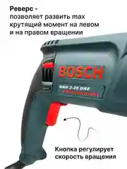 Тёмно-бирюзовый перфоратор ударный Bosch, сетевой