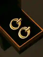 Золотой женские круглые серьги - кольца узелки
