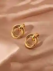 Золотой женские круглые серьги - кольца узелки