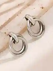 Серебряный женские круглые серьги - кольца узелки