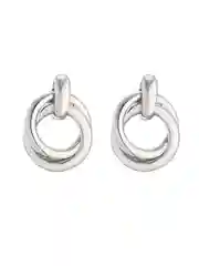 Серебряный женские круглые серьги - кольца узелки