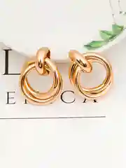 Золотой женские круглые серьги - кольца узелки