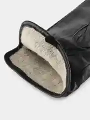 Угольный перчатки женские, из натуральной кожи, черные