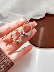 Серебряный женские овальные базовые серьги конго
