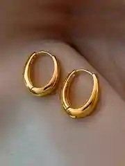 Золотой женские овальные базовые серьги конго