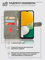 Черный чехол-книжка Samsung Galaxy A12 / M12 (Самсунг Галакси А12 / М12) с магнитной застежкой
