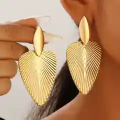 Серьги женские фактурные объемные  "Leaves"