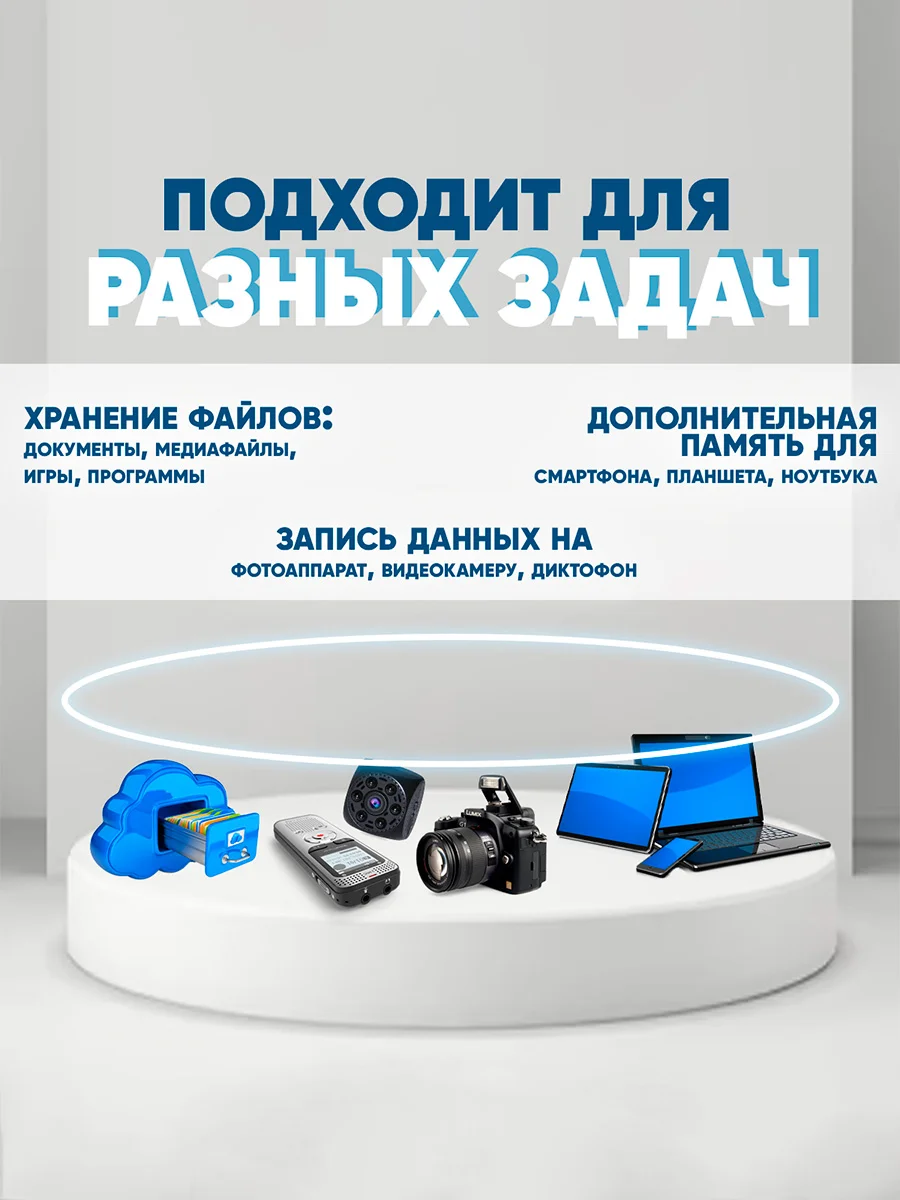 Карта памяти DGMedia MicroSDXC 64 гб, 128 гб Class 10/U3, адаптер на SD