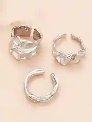 Серебряный набор женских металлических колец