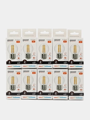 Лампочка светодиодная E27 Шар 8W теплый свет 2700К УПАК 10 шт.Gauss Elementary Filament