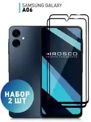 Прозрачный 1-2 шт стекло для Samsung Galaxy A06 защитное ROSCO прозрачное олеофобное с черной рамкой