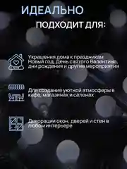 DUMONT Новогодняя гирлянда для фотозоны матовые шарики 10 м, 8 режимов