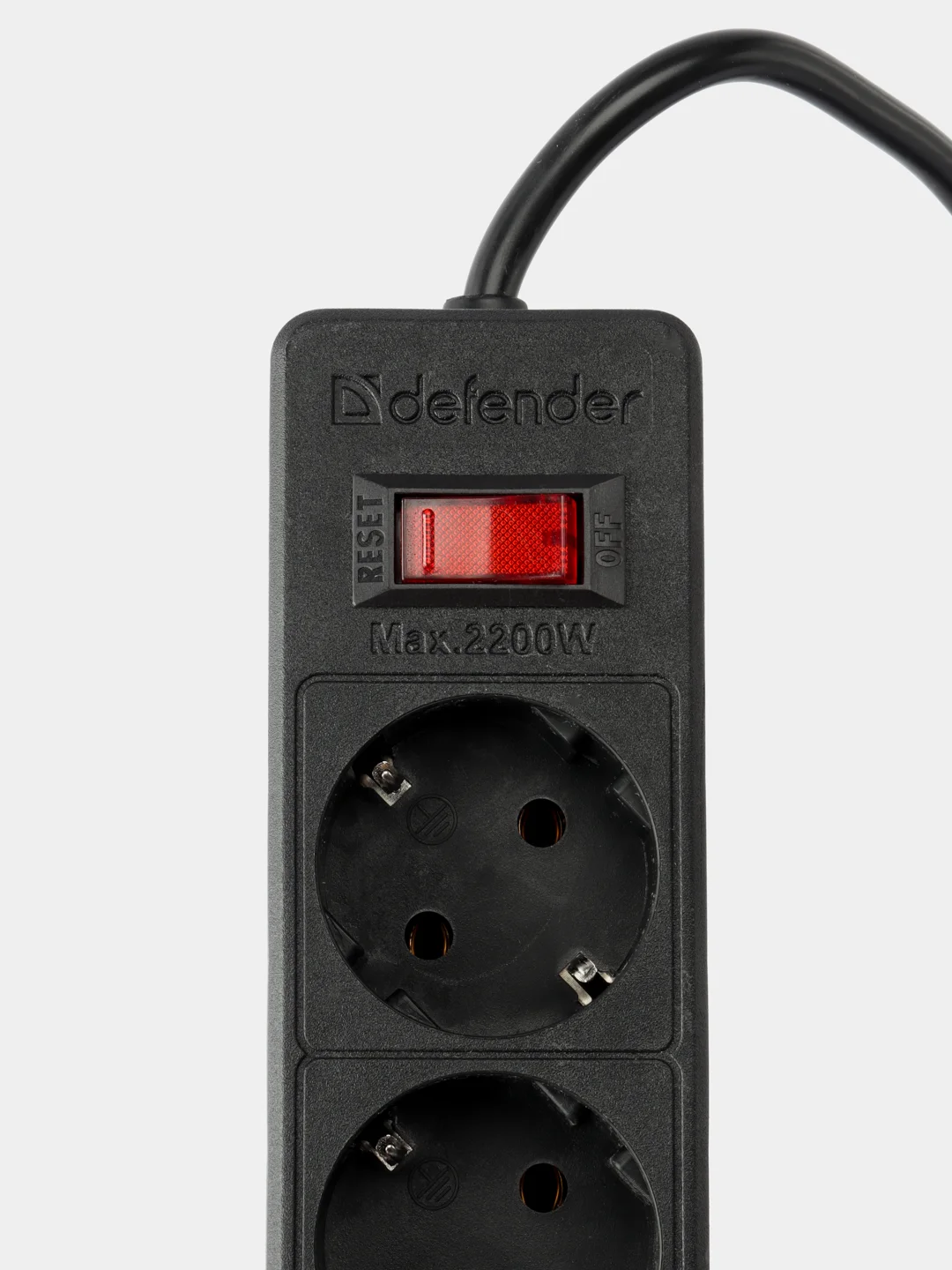 Черный сетевой фильтр Defember ES (1,8м/3,0м/5,0м)