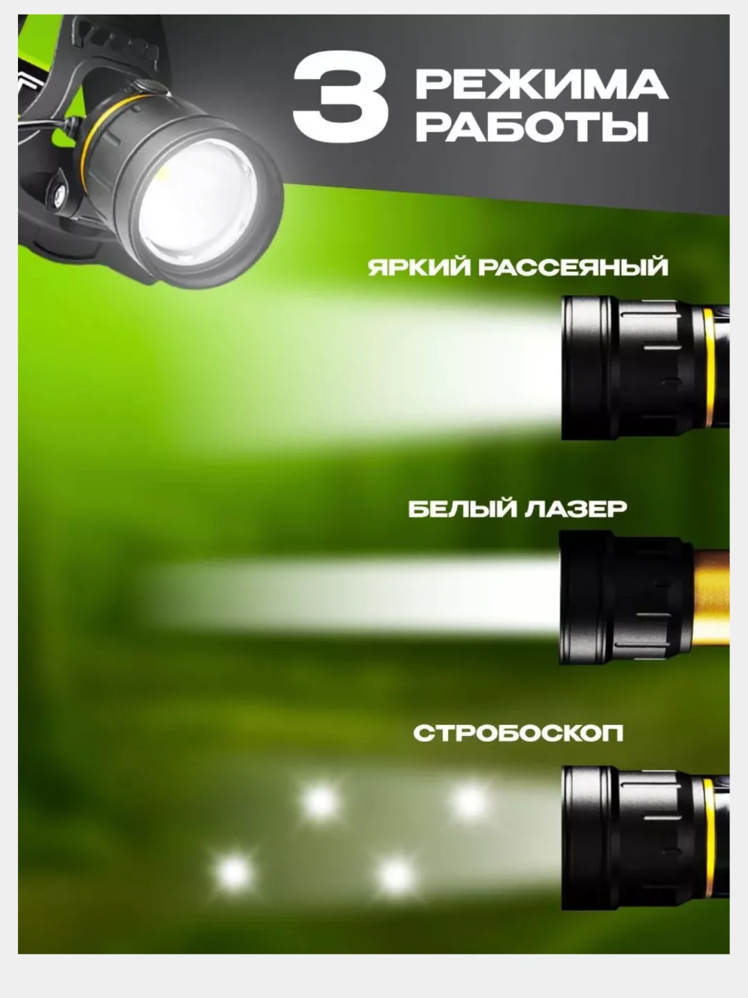 Алый мощный фонарь налобный аккумуляторный LED для охоты и для рыбалки, фонарь аккумуляторный