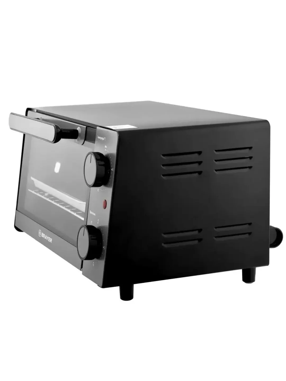 Черный мини - печь BRAYER 2600BR, 1200 Вт, духовой шкаф, духовка