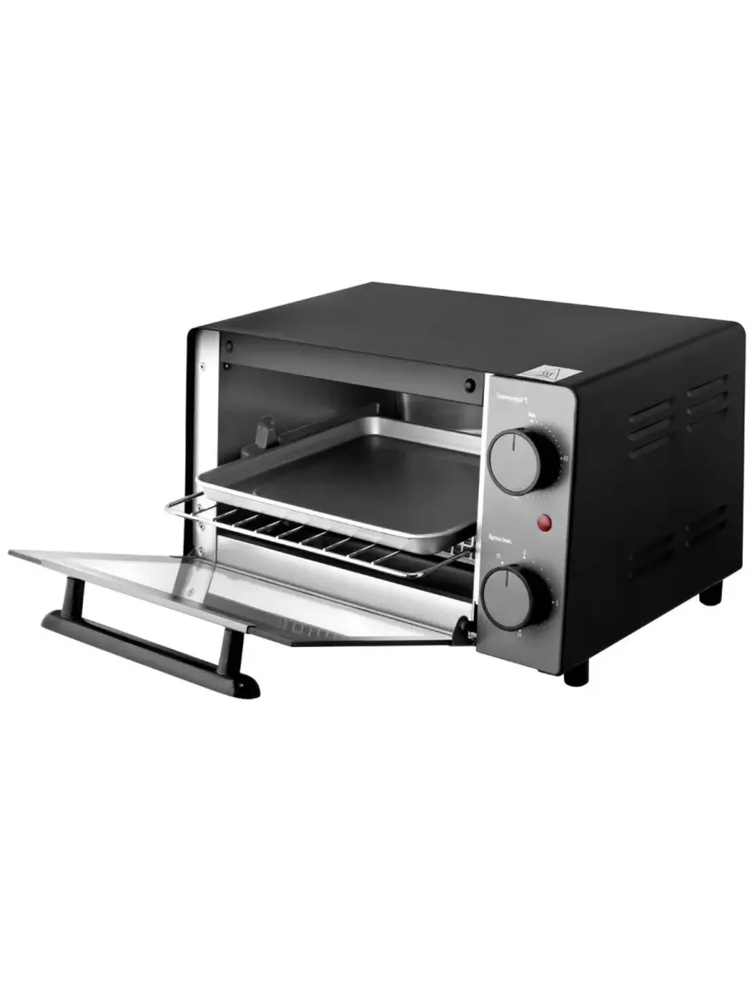 Черный мини - печь BRAYER 2600BR, 1200 Вт, духовой шкаф, духовка
